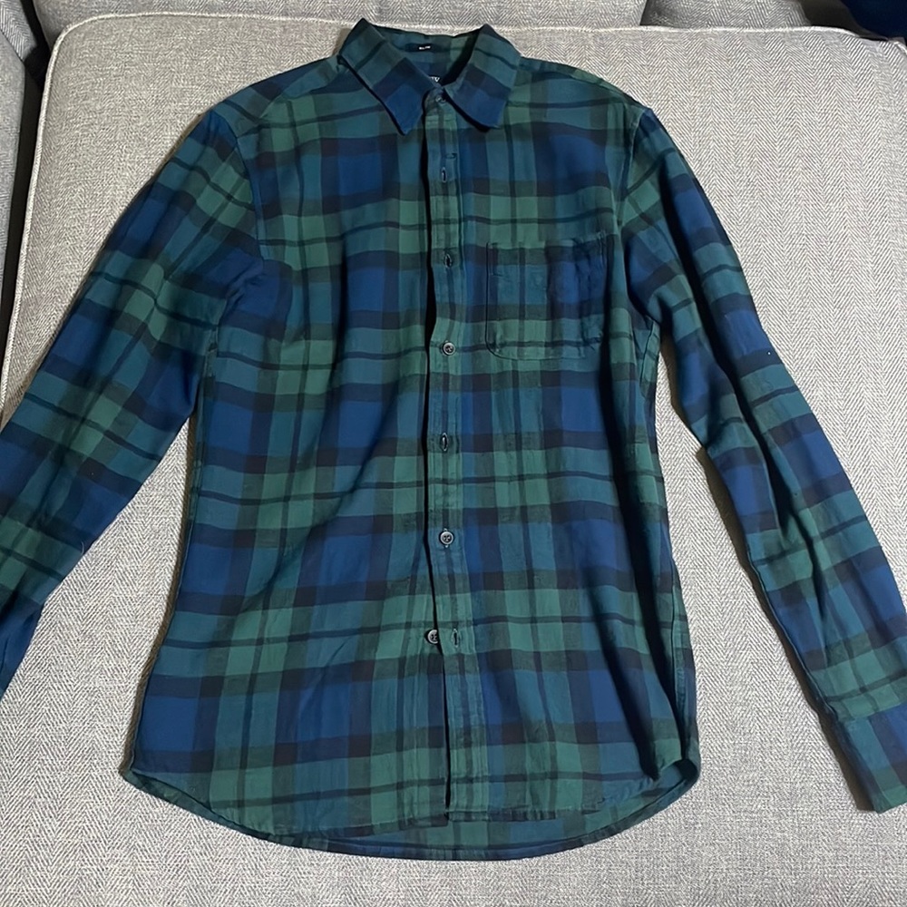 J crew mens flannel slim fit button down size small
